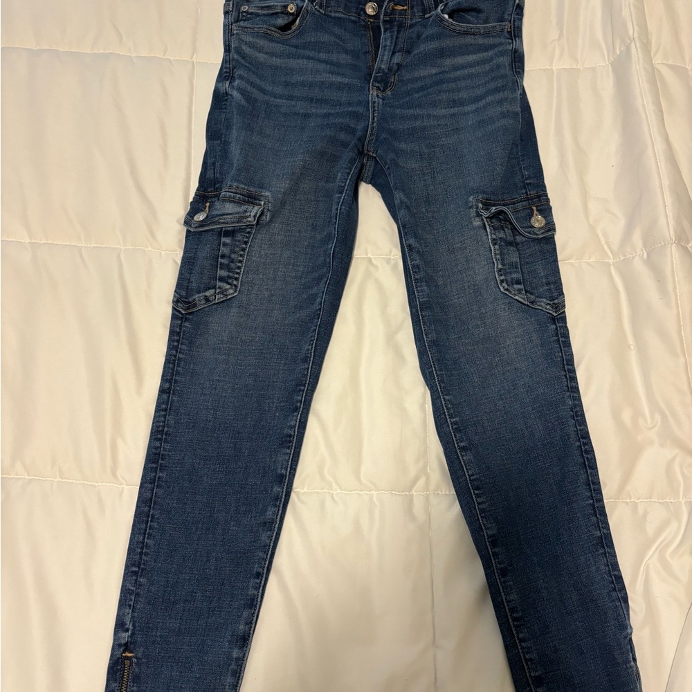 Women Dark Blue Cargo-Style American Eagle Next level stretch